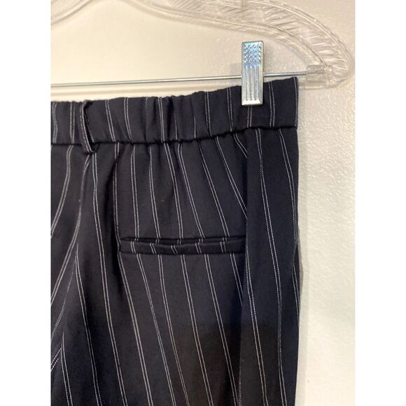 ZARA Trafaluc Collection XS Pants Mid Rise Pull On Navy White Gray Side Stripe - Picture 7 of 7